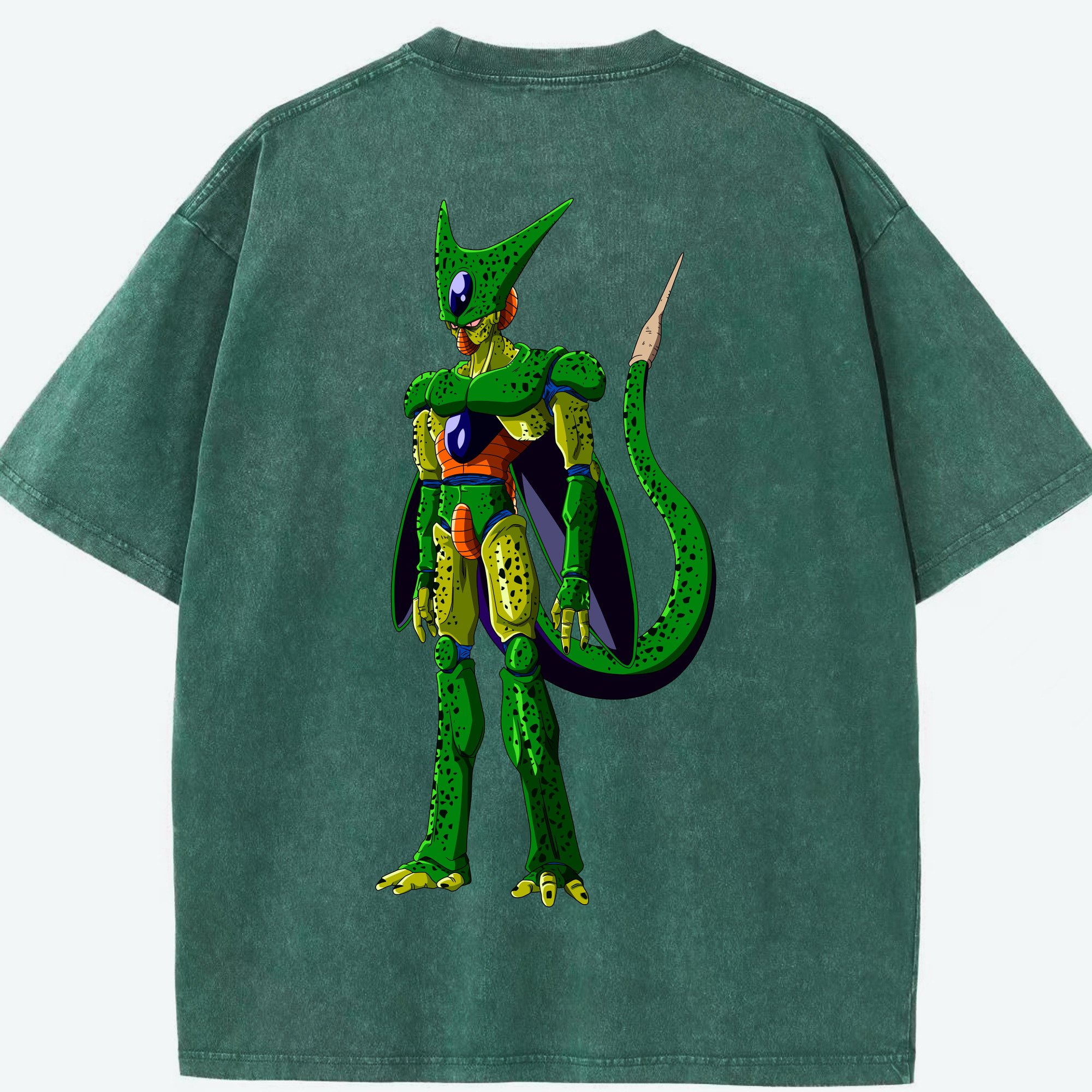 （画像用） ドラゴンボール セル DRAGON BALL Cell 綿100% ヴィンテージ風 半袖Tシャツ（背面プリント）